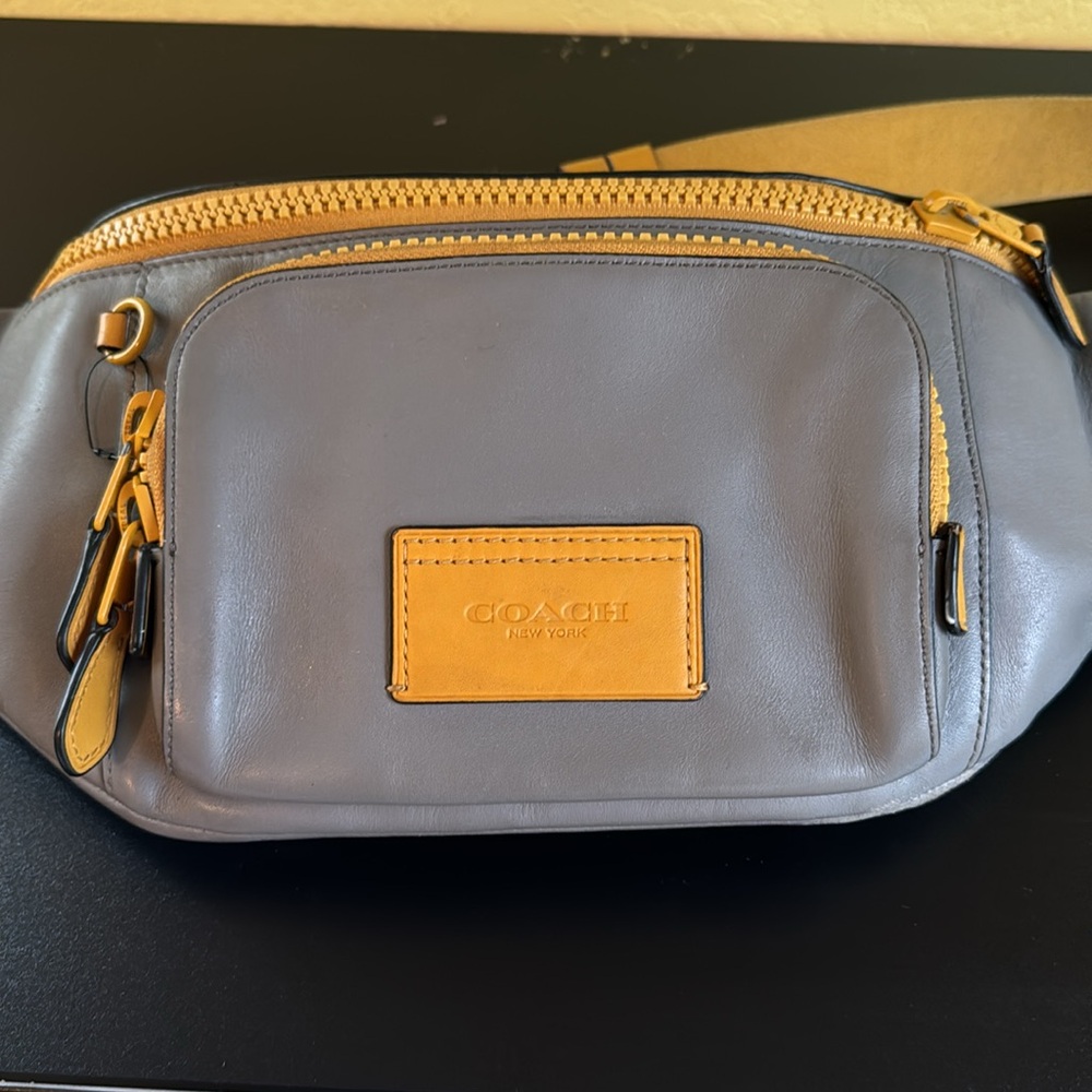 Coach Grey & Yellow Bum Bag